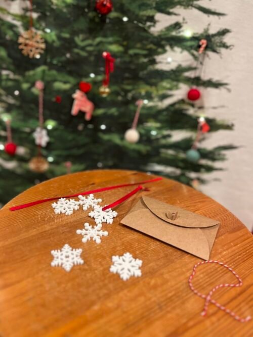 Wooden snowflake ornaments